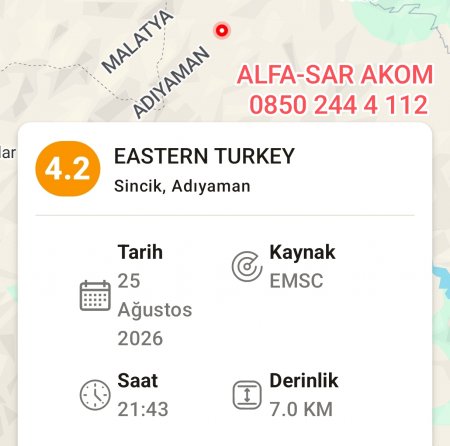 Adıyaman bölgesinde peşpeşe deprem 