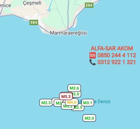 Marmara Denizinde Deprem Meydana Geldi