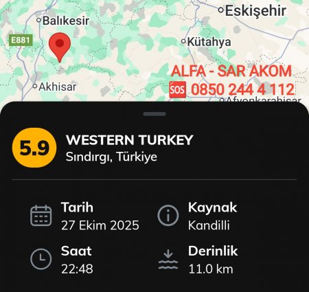 SON DAKİKA DEPREM Balıkesir Sındırgı 5.9